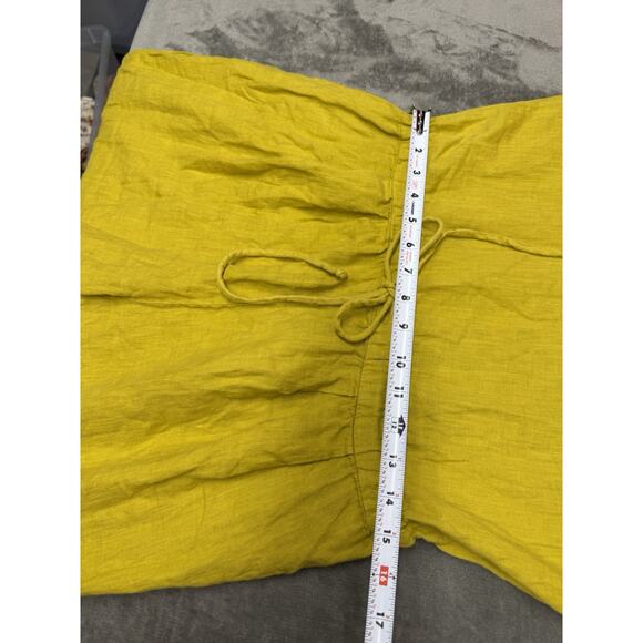 Black Crane Pea Jumpsuit Gold Linen XS Balloon Leg Minimalist Made in USA - Picture 11 of 14